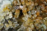 Calcite Crystal Cluster Over Green Fluorite - China #163244-2